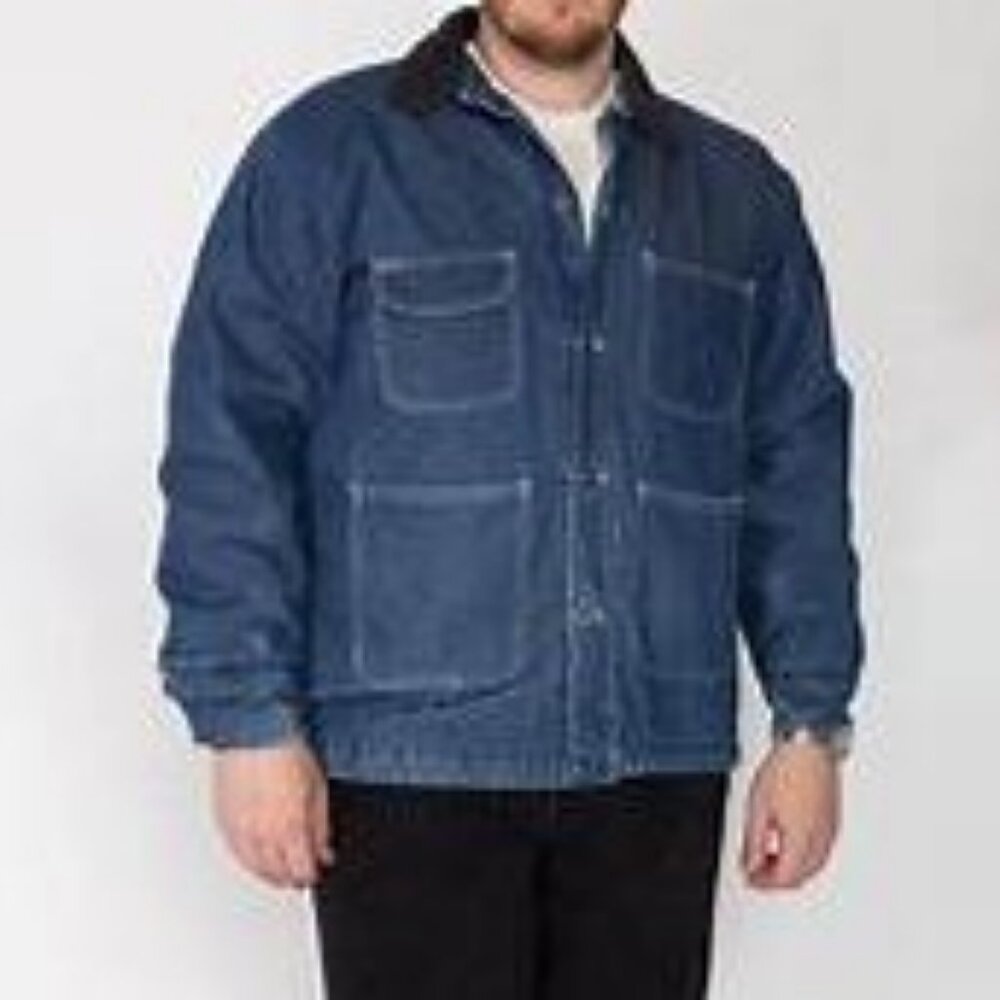 Bob Barker Blanket Lined Dark Denim Work Chore Barn Jean Jacket Vtg 90’s 4XL